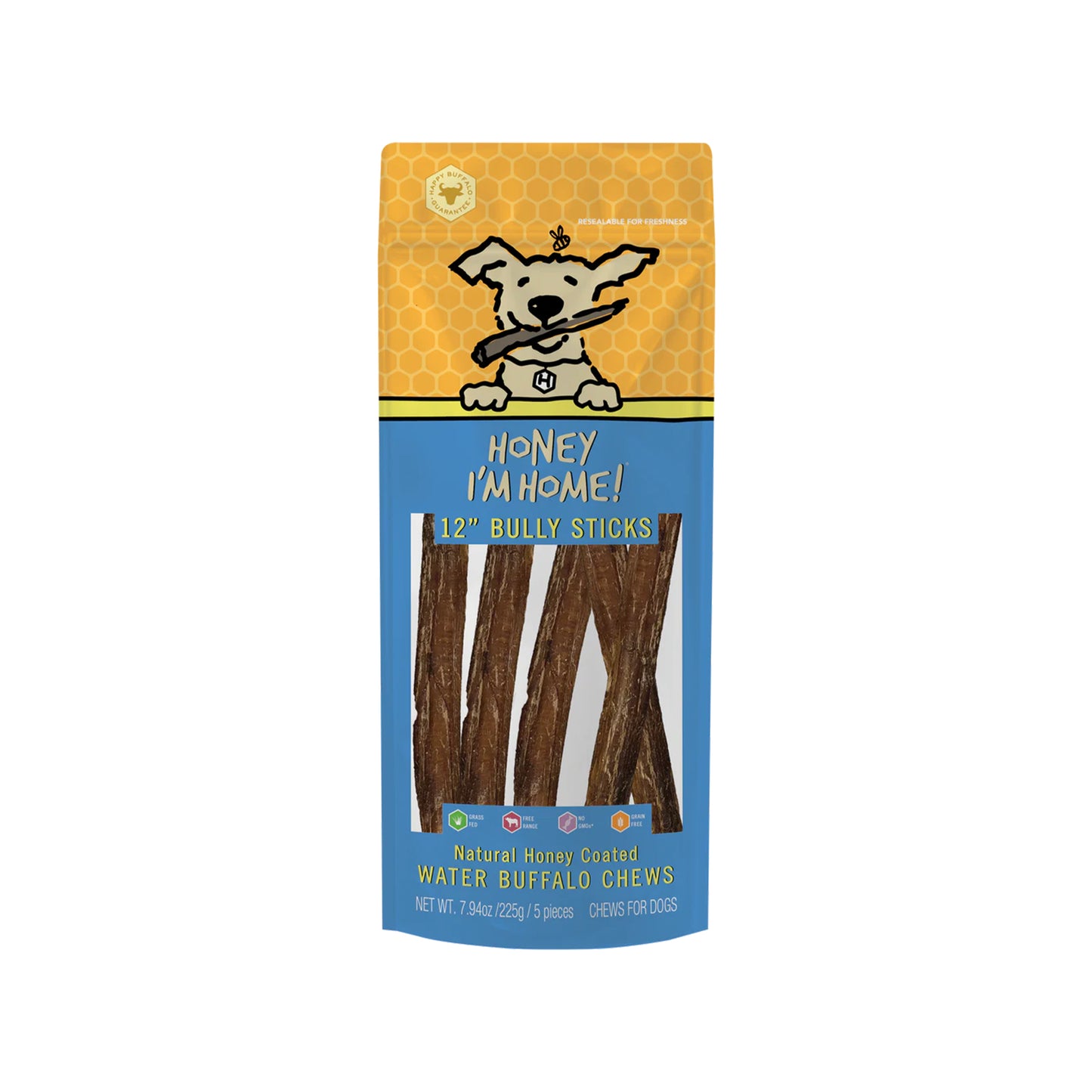 Honey I'm Home🐶Honey Coated Buffalo Bully Sticks 5pk