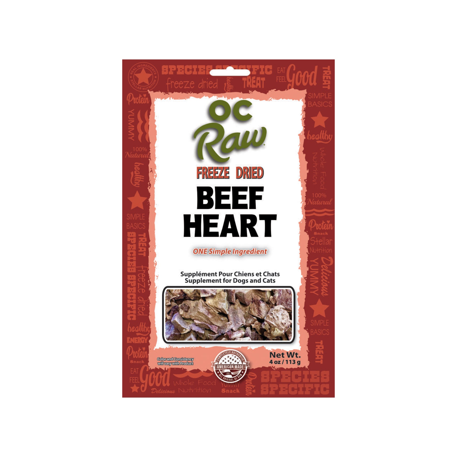 OC RAW🐱🐶Freeze Dried Beef Heart 4oz
