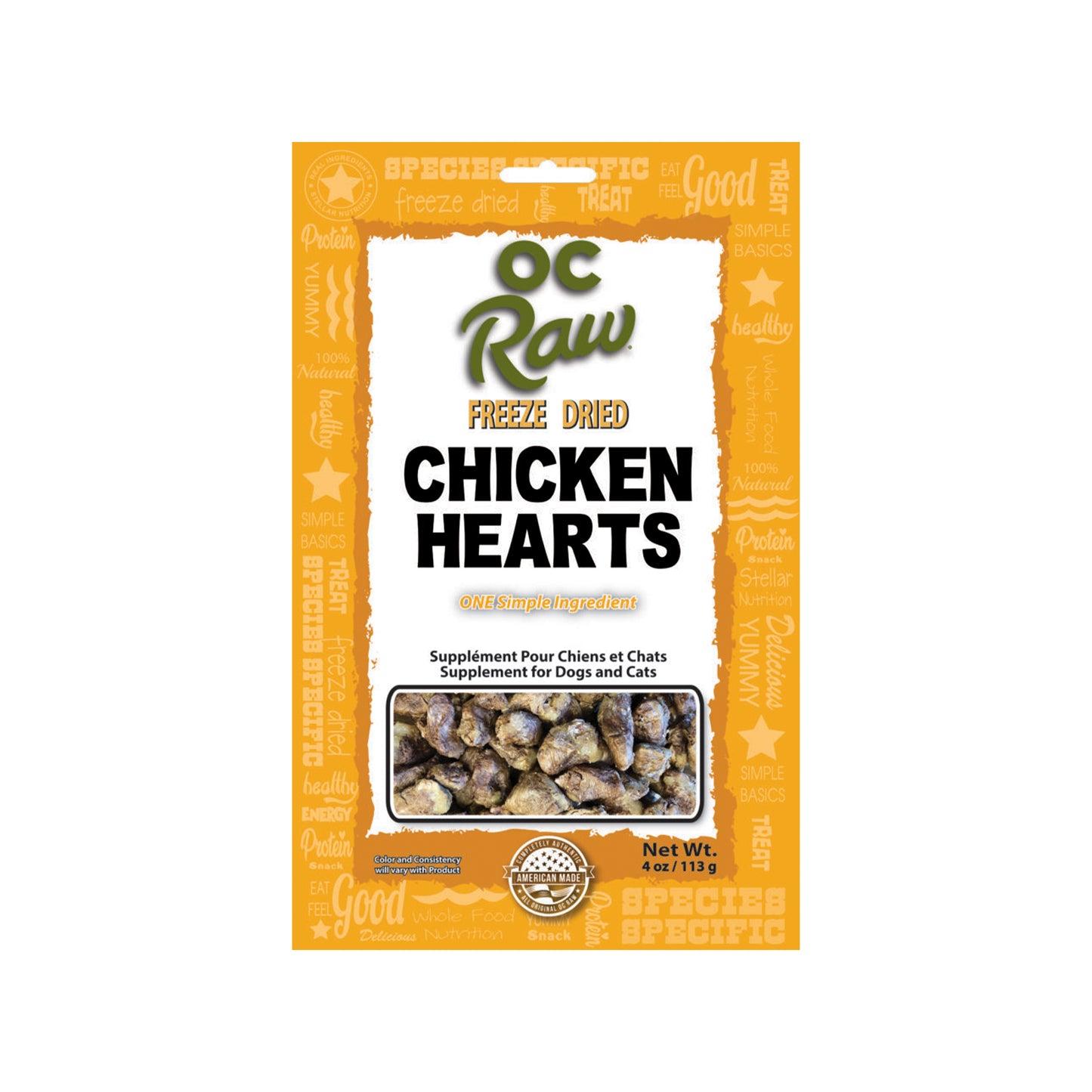OC RAW🐱🐶Freeze Dried Chicken Heart 4oz