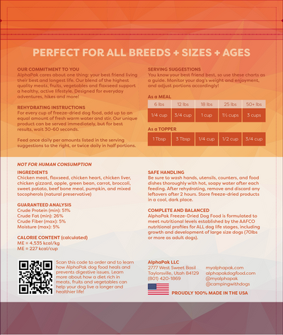 AlphaPak🐶Freeze Dried Chicken Complete Food 16oz