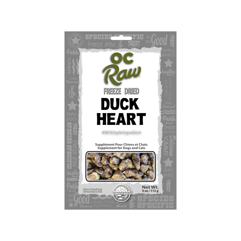 OC RAW🐱🐶Freeze Dried Duck Heart 4oz