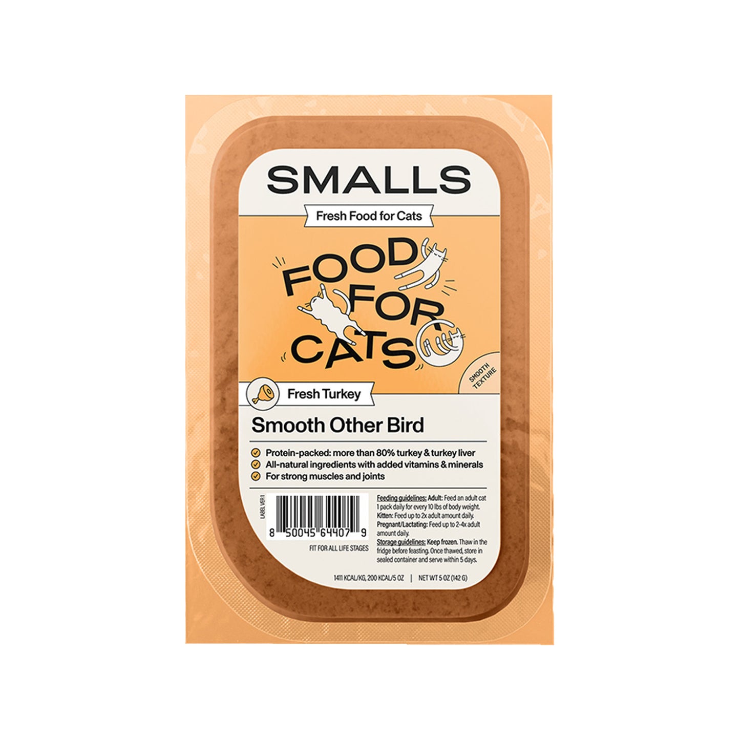 Smalls🐱Frozen Gently Cooked Smooth Pate - Turkey Recipe 5.5oz