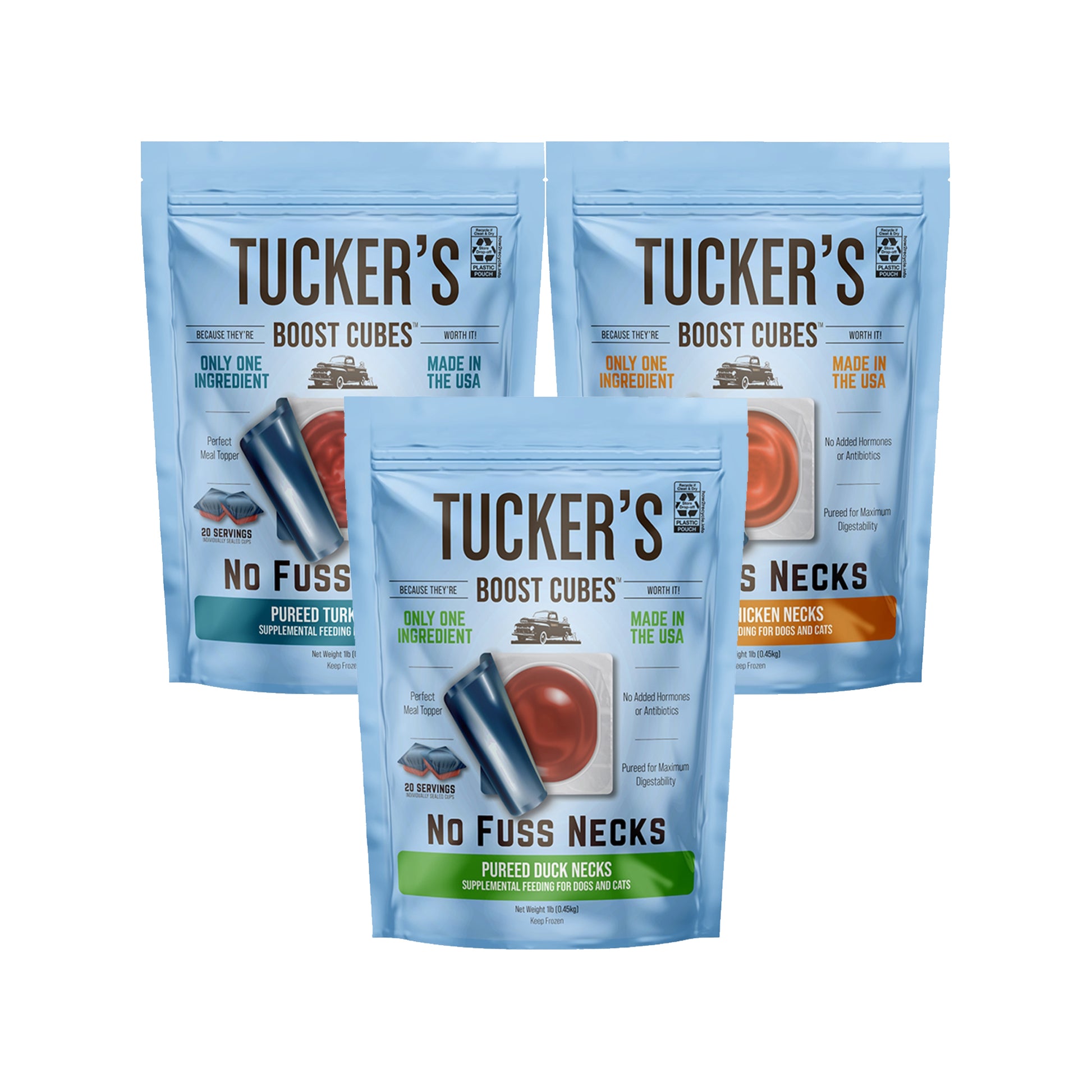 Tucker's🐱🐶Raw Frozen Boost Cube No Fuss Necks 1lb