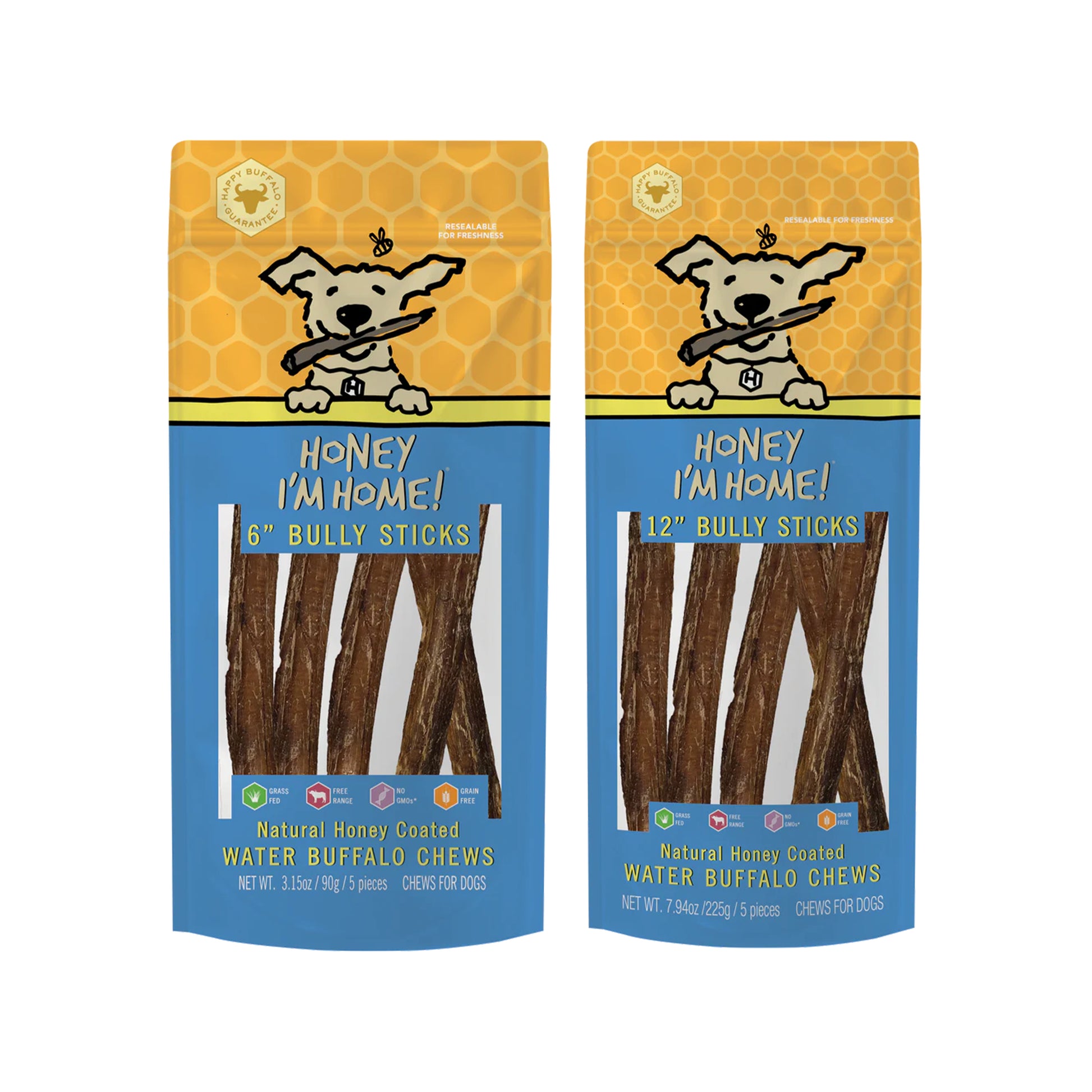 Honey I'm Home🐶Honey Coated Buffalo Bully Sticks 5pk