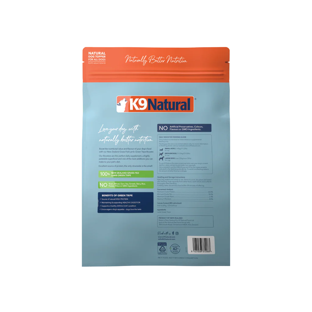 K9 Natural🐶Lamb Green Tripe Freeze Dried Booster
