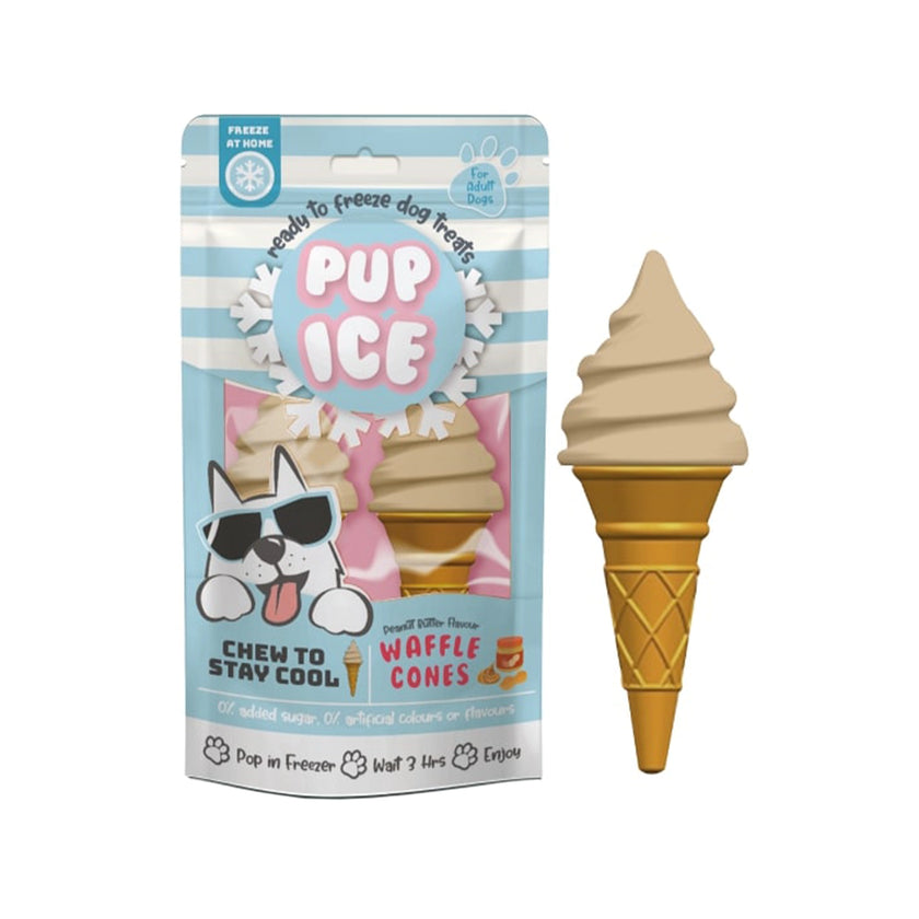 Pup Ice🐶Summer Ice Cream Waffle Cone Vanilla & Peanut Butter 2pc