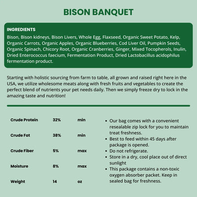 Shepherd Boy Farms🐶Freeze-Dried Raw Food - Bison Banquet 14oz