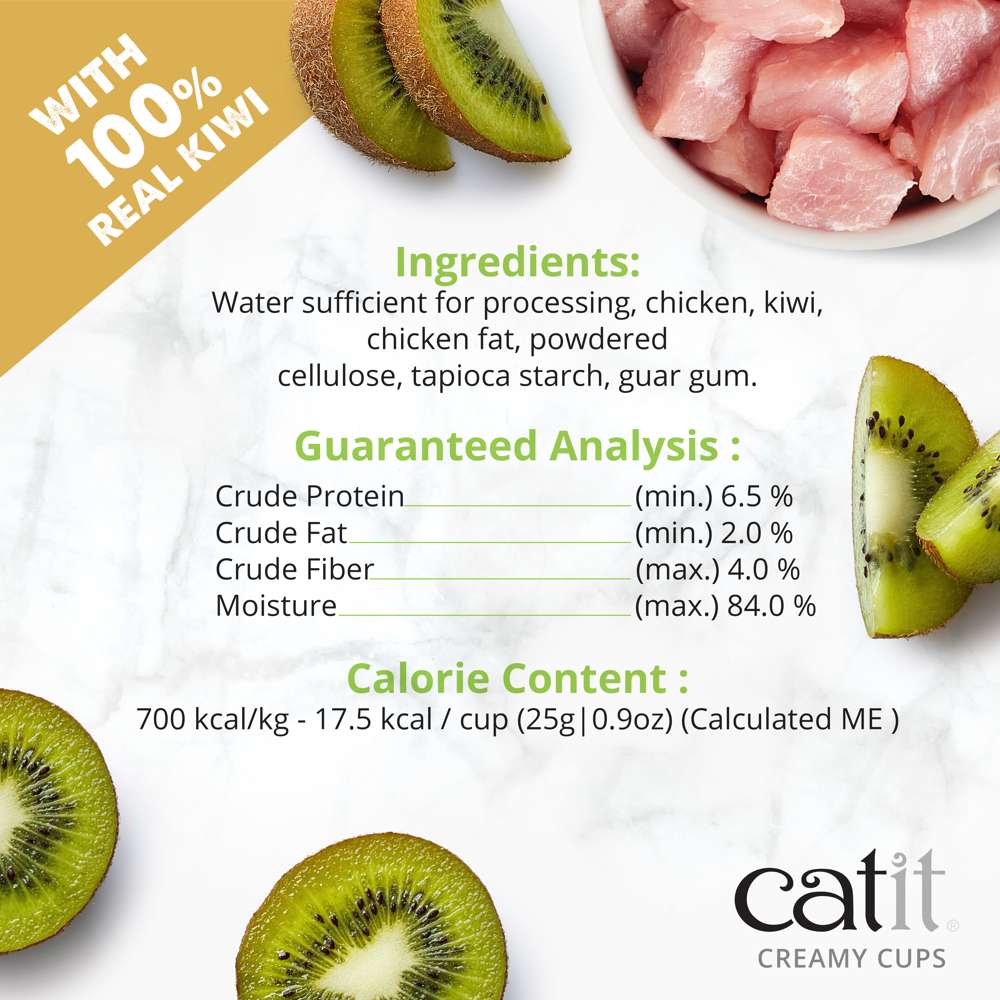 Catit🐱Creamy Cups Chicken Mousse & Kiwi 4*25g