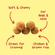 WoofPak🐱🐶Chicken Meatballs Soft & Chewy Treat 3oz