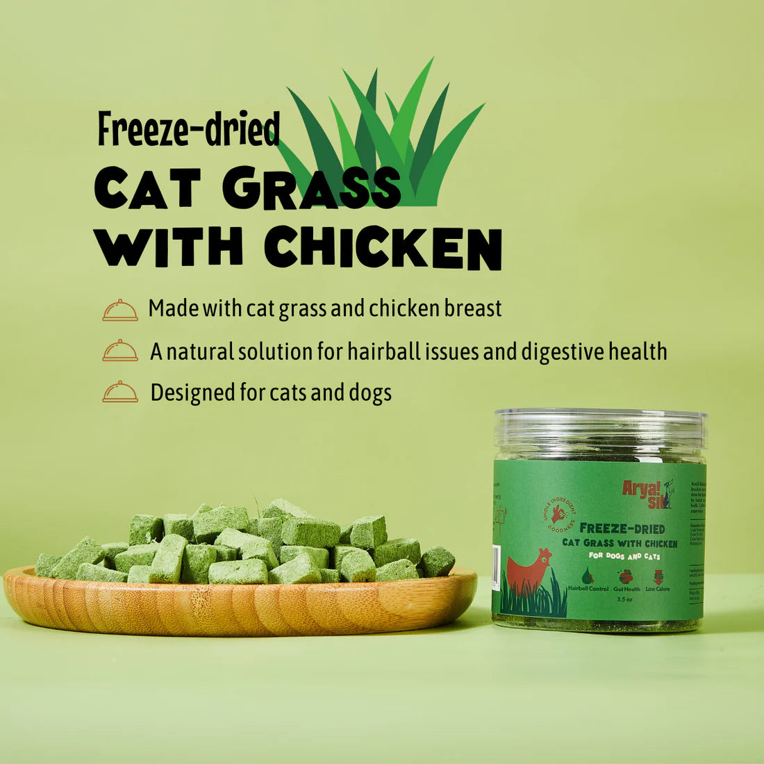 AryaSit🐱Freeze Dried Cat Grass 3.5oz