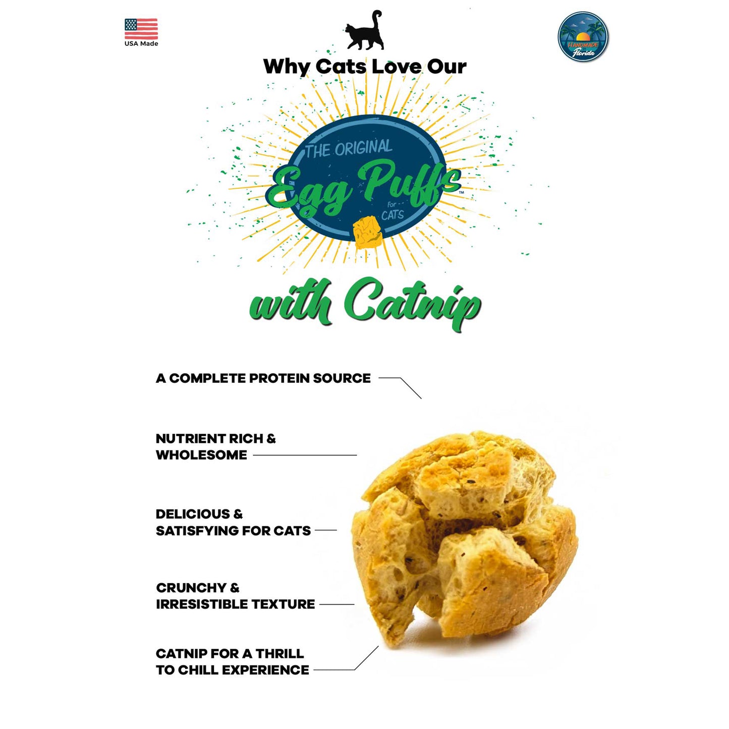 Wild Meadow🐱Egg Puffs Catnip 1oz