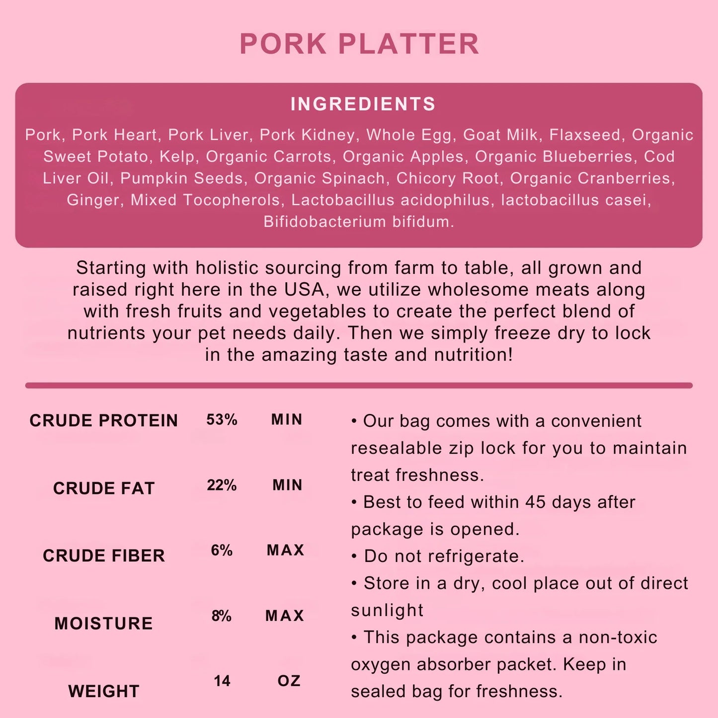 Shepherd Boy Farms🐱🐶Freeze-Dried Raw Food - Pork Platter