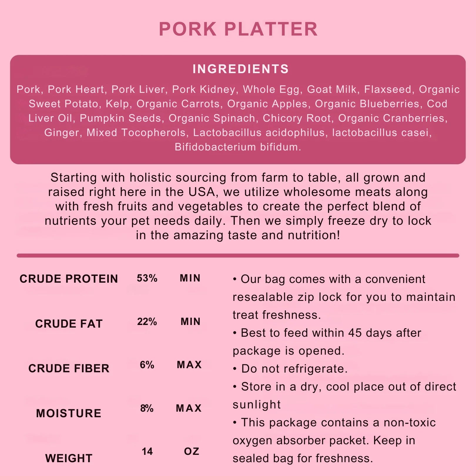 Shepherd Boy Farms🐱🐶Freeze-Dried Raw Food - Pork Platter