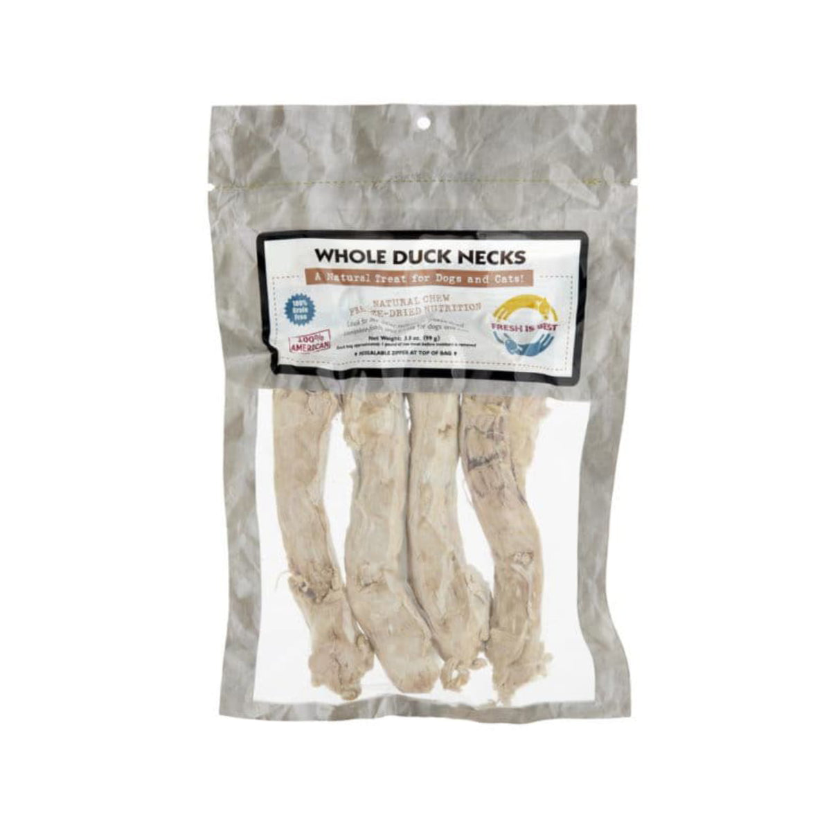 Fresh Is Best🐱🐶Freeze Dried Whole Duck Necks 3.5oz