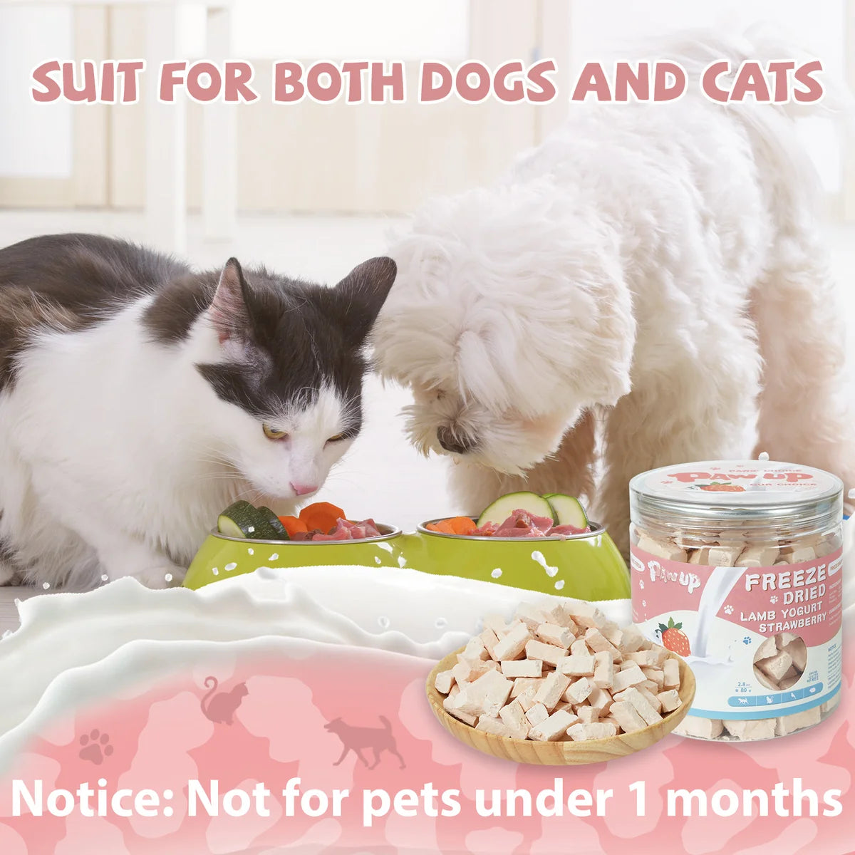 PawUp🐱🐶Freeze Dried Strawberry Goat Milk Yogurt 2.8oz