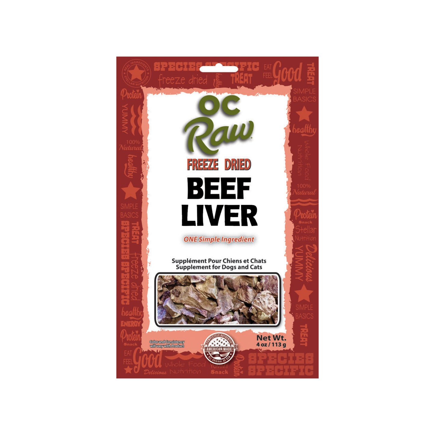 OC RAW🐱🐶Freeze Dried Beef Liver 4oz