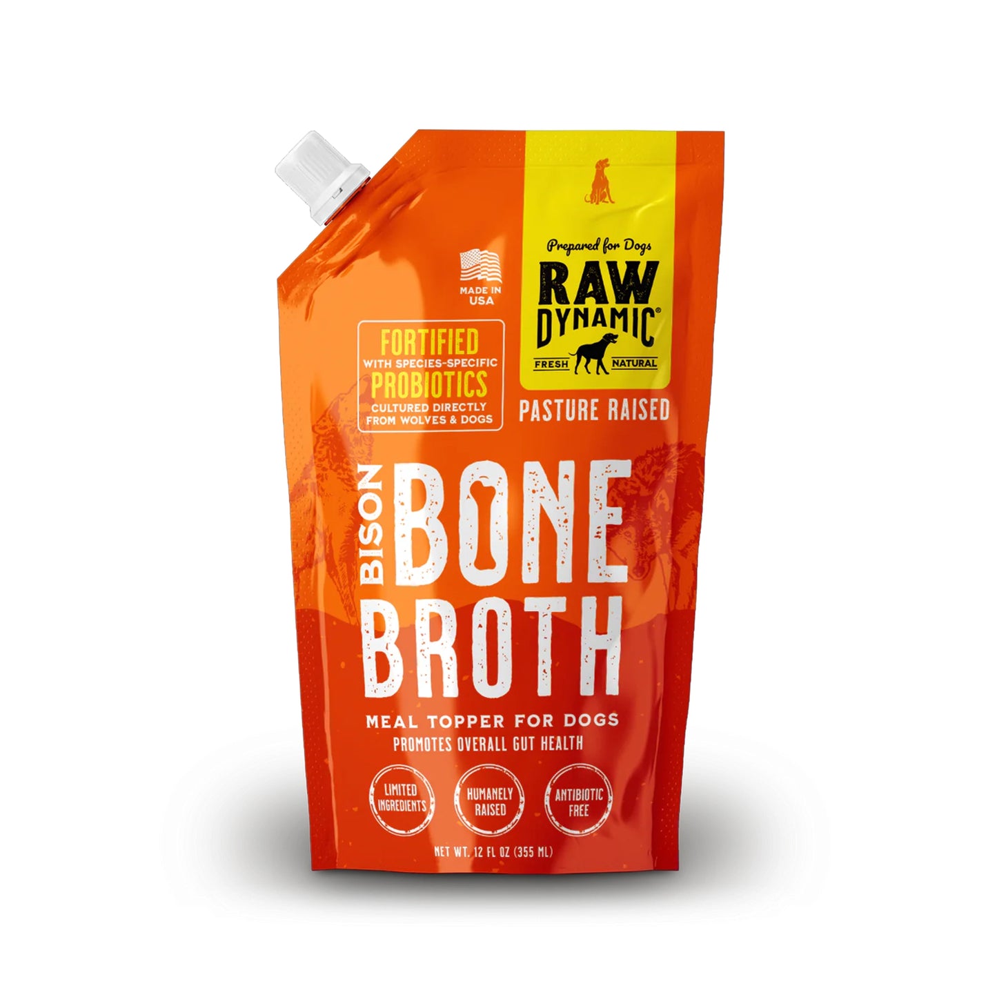 Raw Dynamic🐶Frozen Bone Broth Pasture Raised Bison 12oz