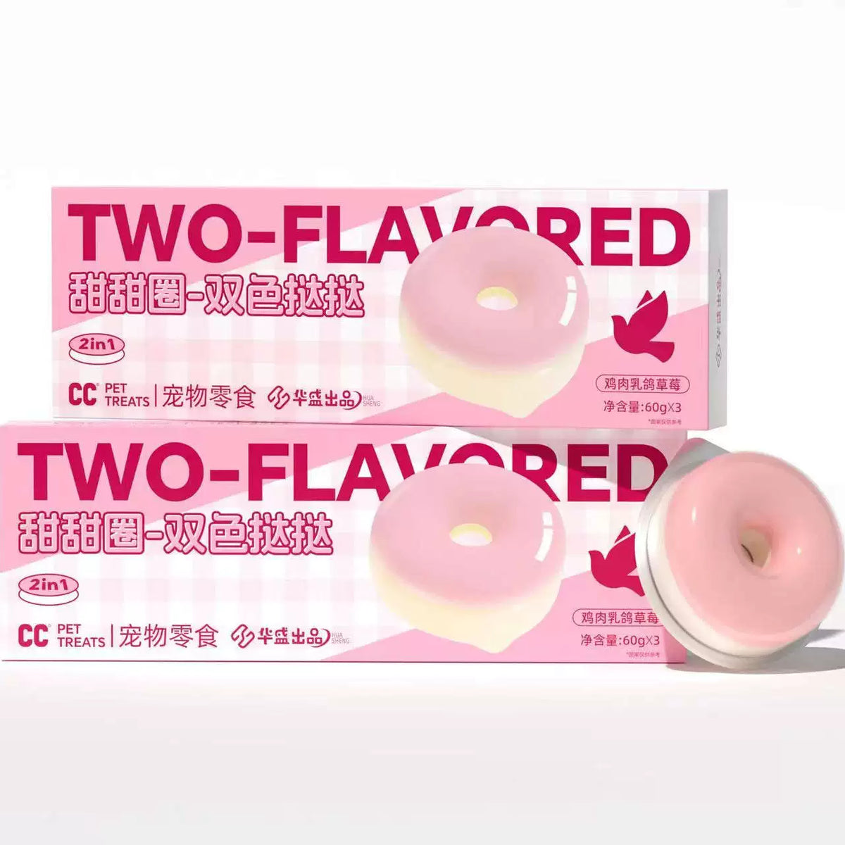 CC🐱🐶Donut Dual-Color Mousse Tart Wet Food 60g*3