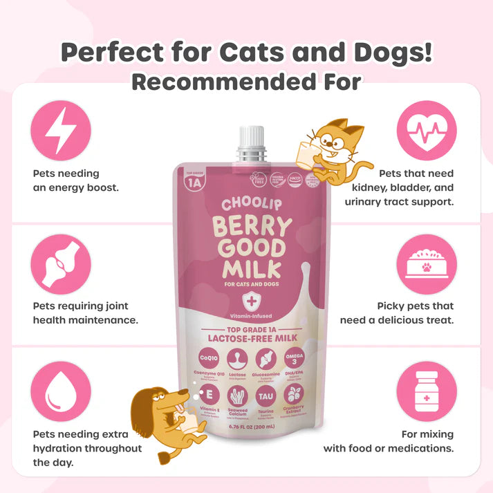Choolip🐱🐶Berry Good Milk CoQ10 & Taurine 200ml