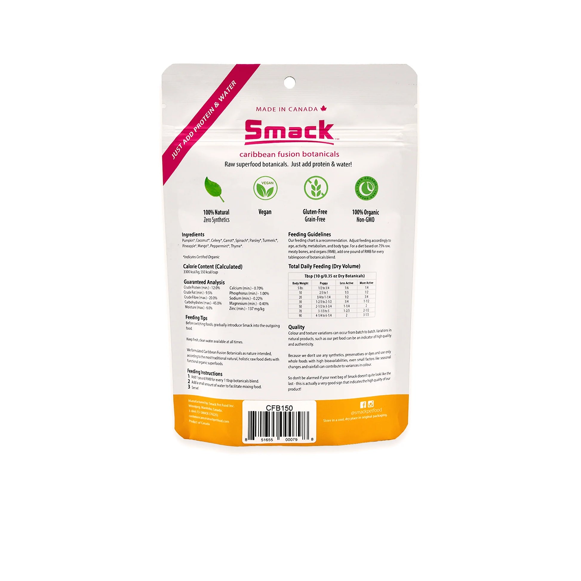 Smack🐶Organic Superfood Caribbean Fusion Botanicals 150g