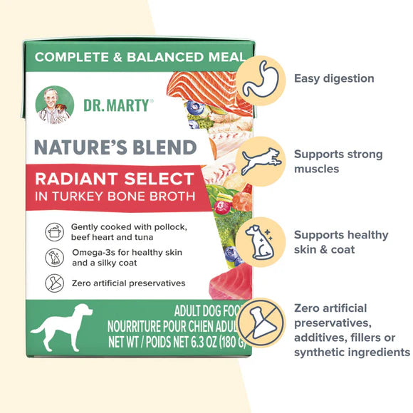 Dr.Marty🐶Nature's Blend Radiant Select in Turkey Bone Broth Wet Food