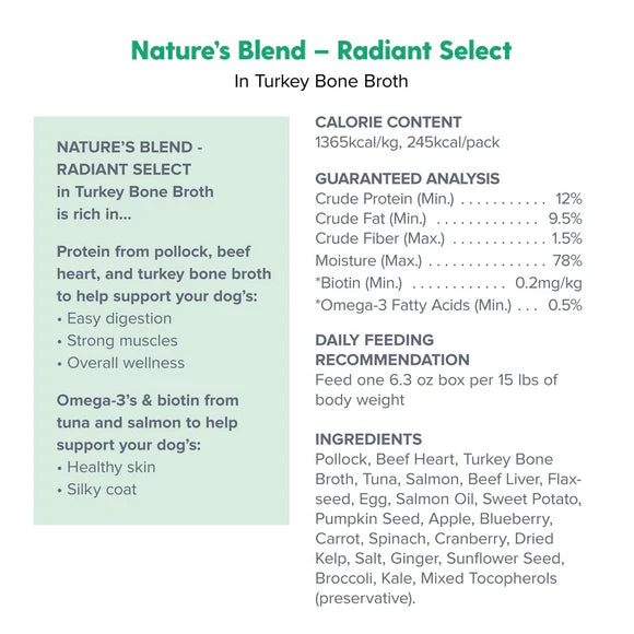 Dr.Marty🐶Nature's Blend Radiant Select in Turkey Bone Broth Wet Food
