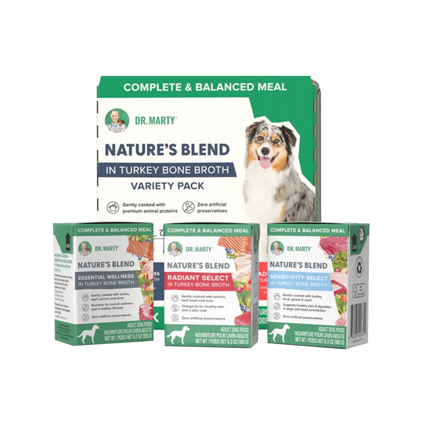 Dr.Marty🐶Nature's Blend Variety Pack in Turkey Bone Broth Wet Food