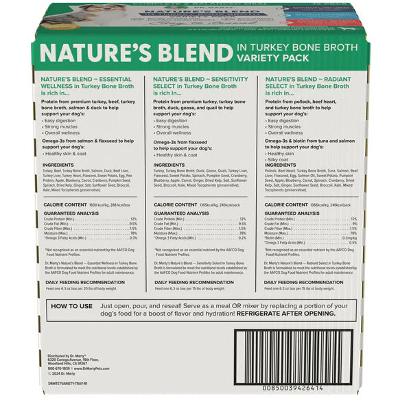 Dr.Marty🐶Nature's Blend Variety Pack in Turkey Bone Broth Wet Food