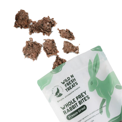 Wild n Fresh🐱🐶Freeze Dried Whole Prey Rabbit Bites 3oz