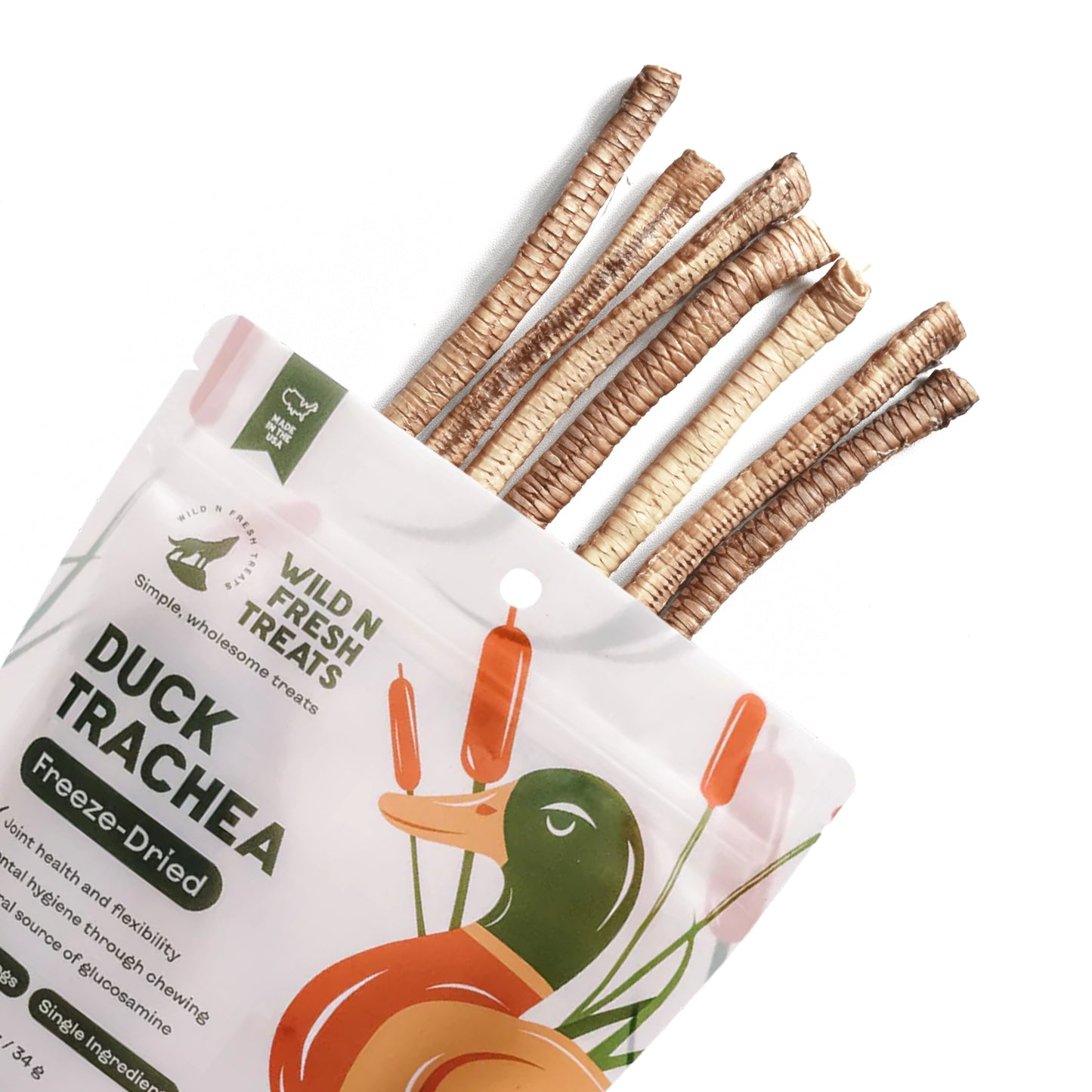 Wild n Fresh🐱🐶Freeze Dried Duck Trachea 1.2oz