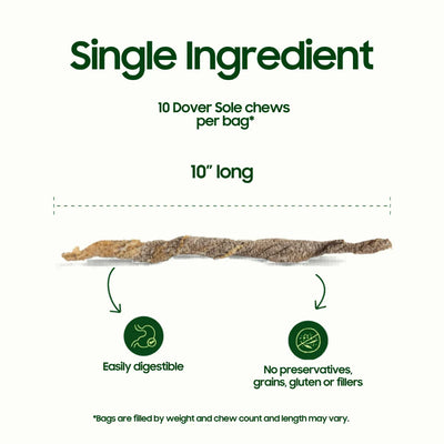 Smallbatch🐶Dover Sole Fish Skin Chews 1.5oz