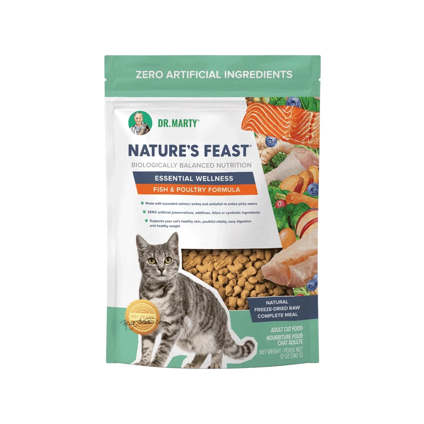 Dr.Marty🐱Nature's Feast Freeze Dried Essential Wellness Fish & Poultry 12oz