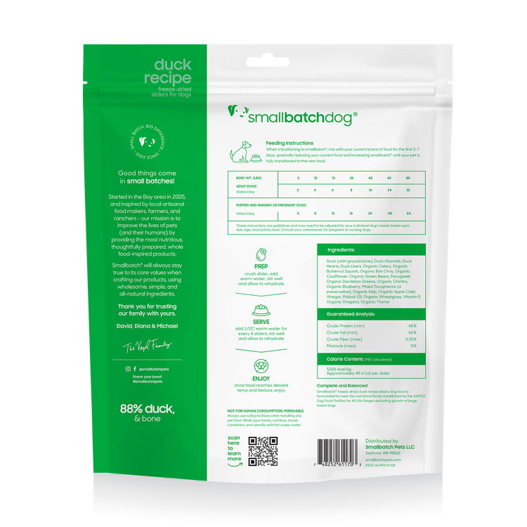 Smallbatch🐶Freeze Dried Sliders - Duck