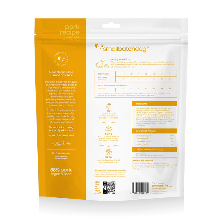 Smallbatch🐶Freeze Dried Sliders - Pork 14oz