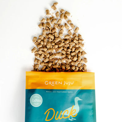 Green JuJu🐱🐶Extras Duck & Sardine Complete & Balanced Freeze Dried Meal 14oz