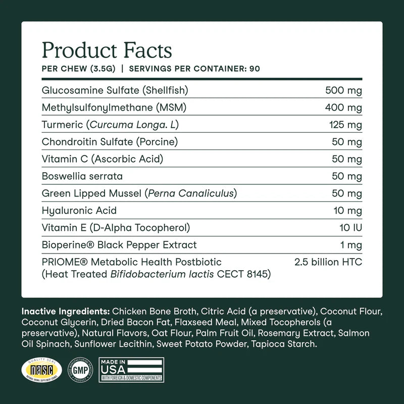 Fera Pets🐶Hip + Joint Support Soft Chews 11.1oz