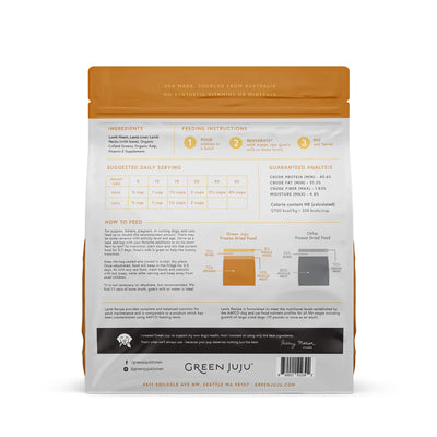 Green JuJu🐶Freeze Dried Raw Diet Lamb Recipe 14oz