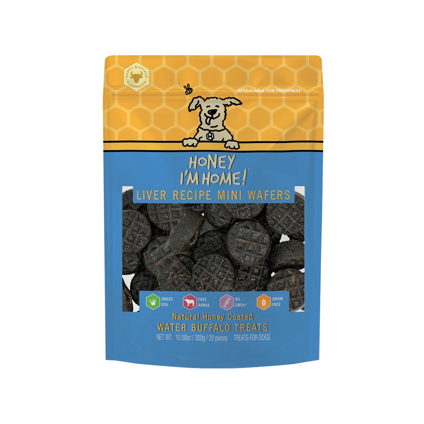 Honey I'm Home🐶Honey Coated Buffalo Liver Mini Wafers 20pk