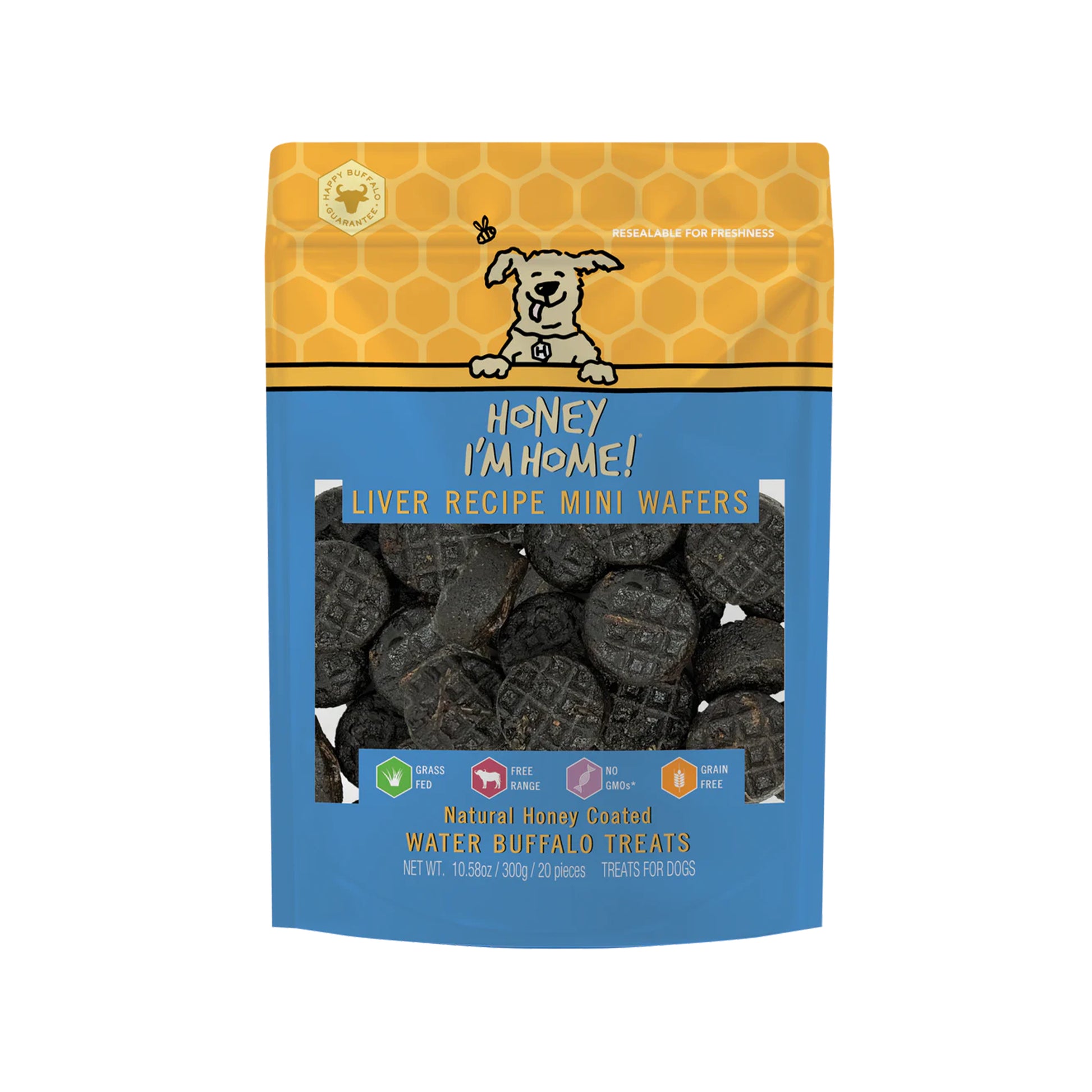 Honey I'm Home🐶Honey Coated Buffalo Liver Mini Wafers 20pk