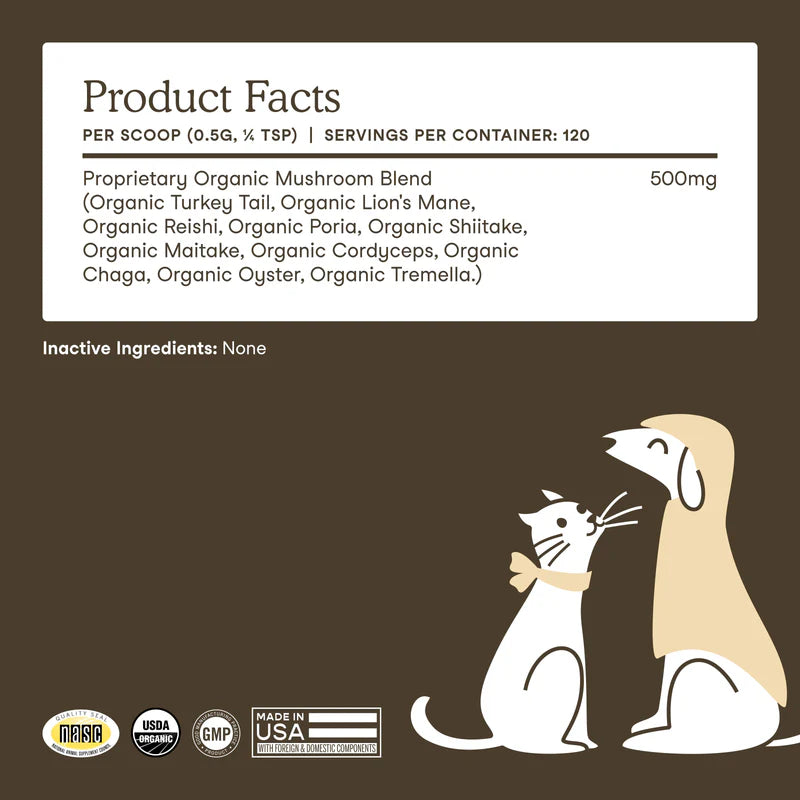 Fera Pets🐱🐶USDA Organic Mushroom Blend for Immune Support 60g