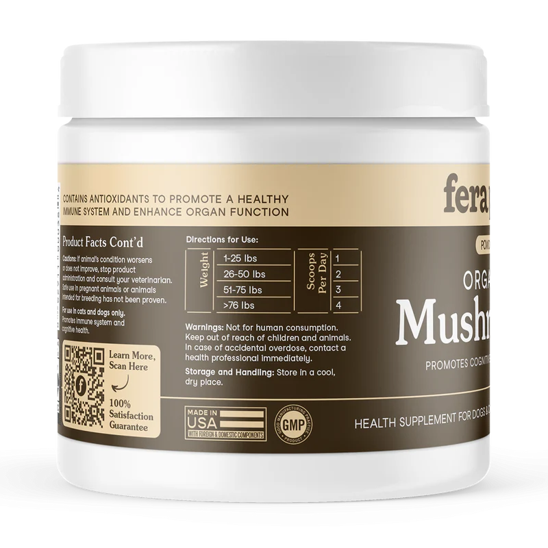 Fera Pets🐱🐶USDA Organic Mushroom Blend for Immune Support 60g