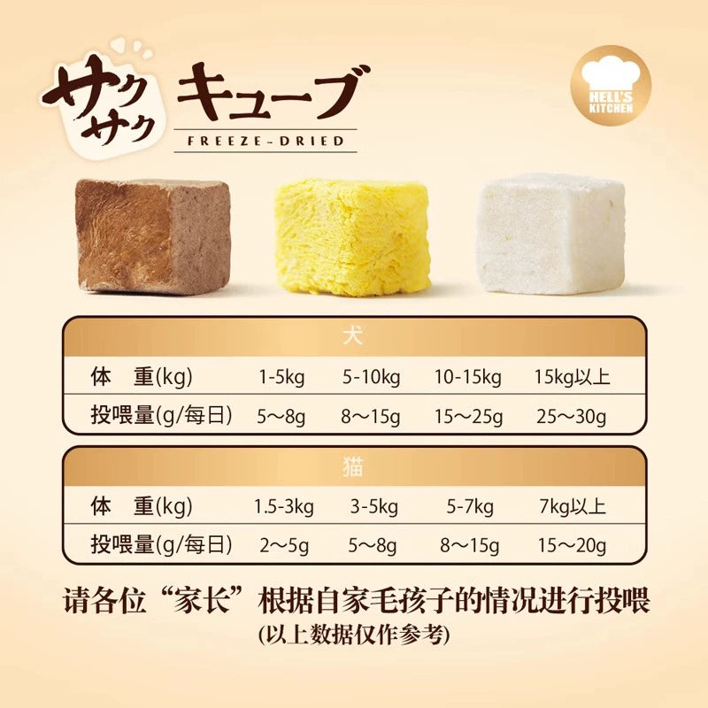 Hell‘s Kitchen🐱🐶Freeze Dried Chicken Cube Mix 100g