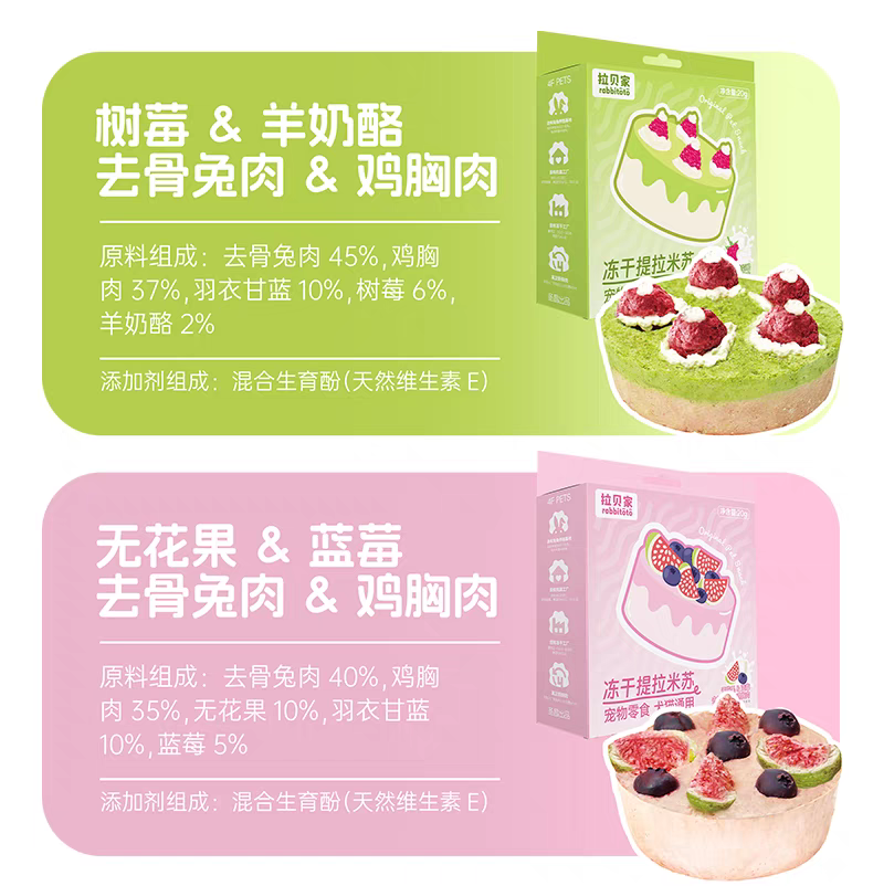 Rabbitoto🐱🐶Freeze Dried Tiramisu Cheese & Raspberry 20g