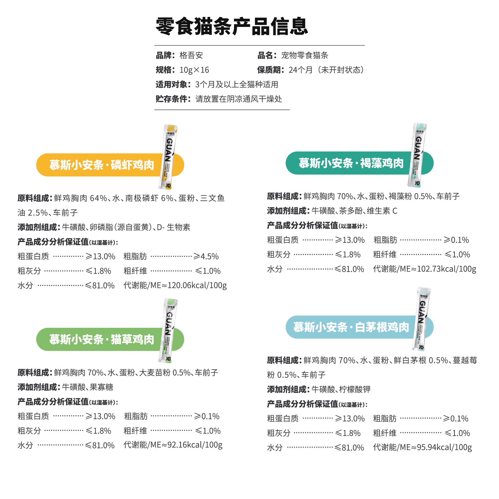 GUAN🐱Four-Function Mixed Puree Churu 10g*4