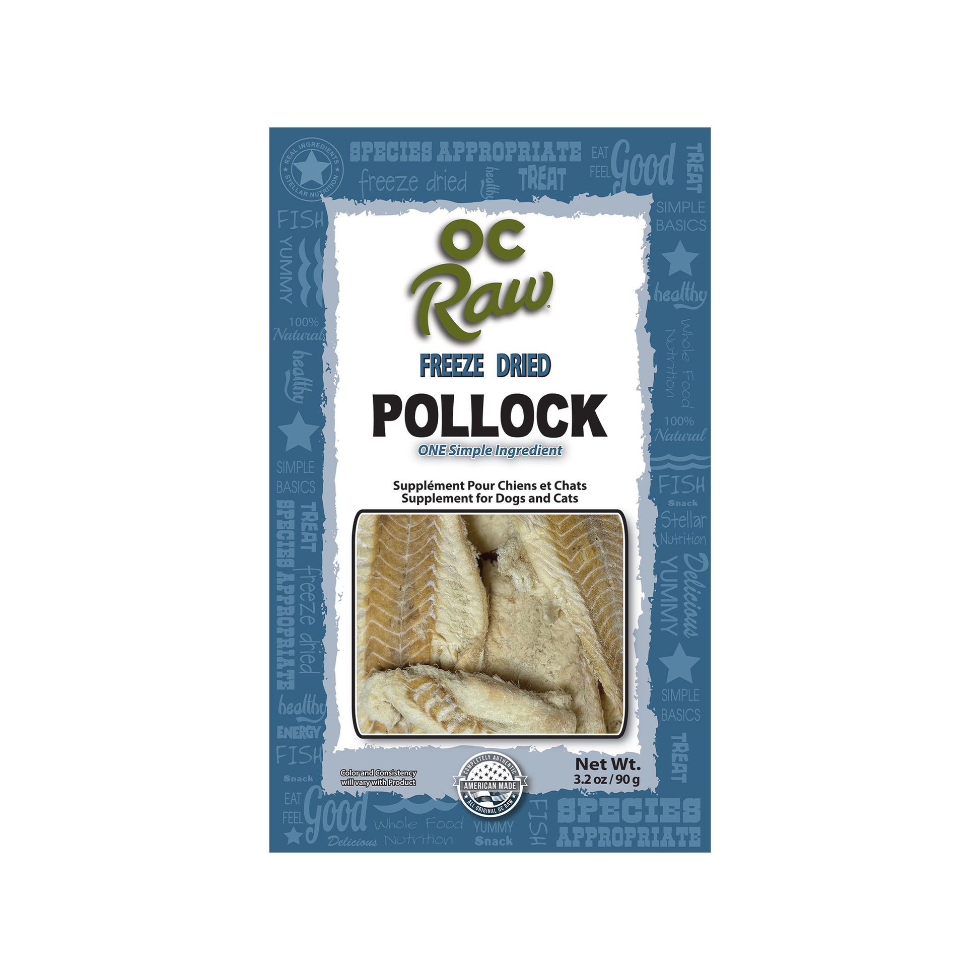 OC RAW🐱🐶Freeze Dried Pollock 3.2oz
