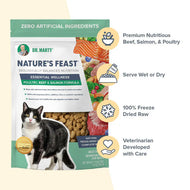Dr.Marty🐱Nature's Feast Freeze Dried Essential Wellness Poultry, Beef & Salmon 12oz