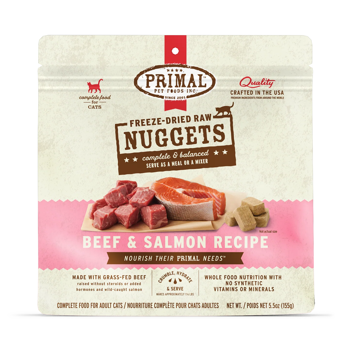 Primal🐱Freeze Dried Raw Nuggets Food 14oz