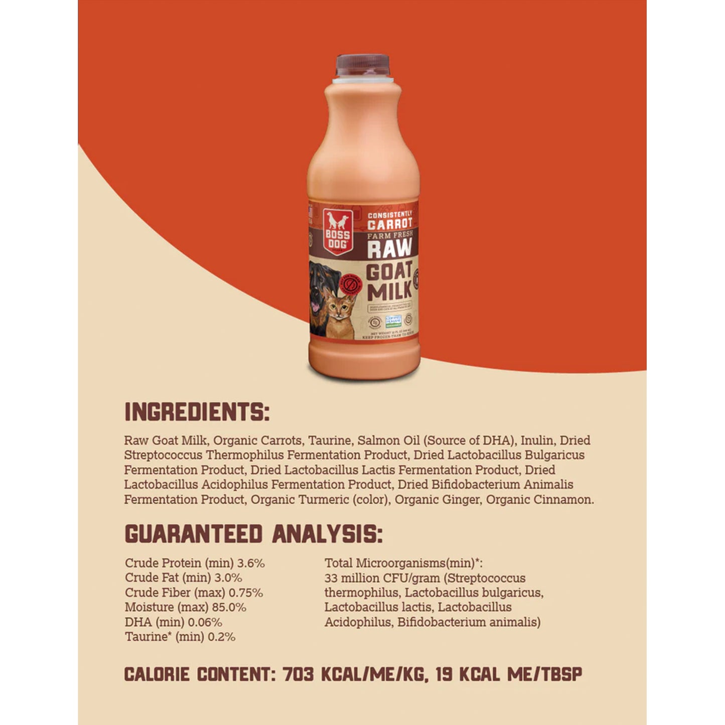 BossDog🐱🐶Frozen Raw Goat Milk With Probiotics 32oz