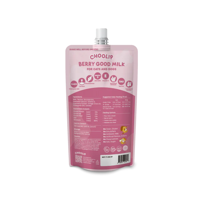 Choolip🐱🐶Berry Good Milk CoQ10 & Taurine 200ml