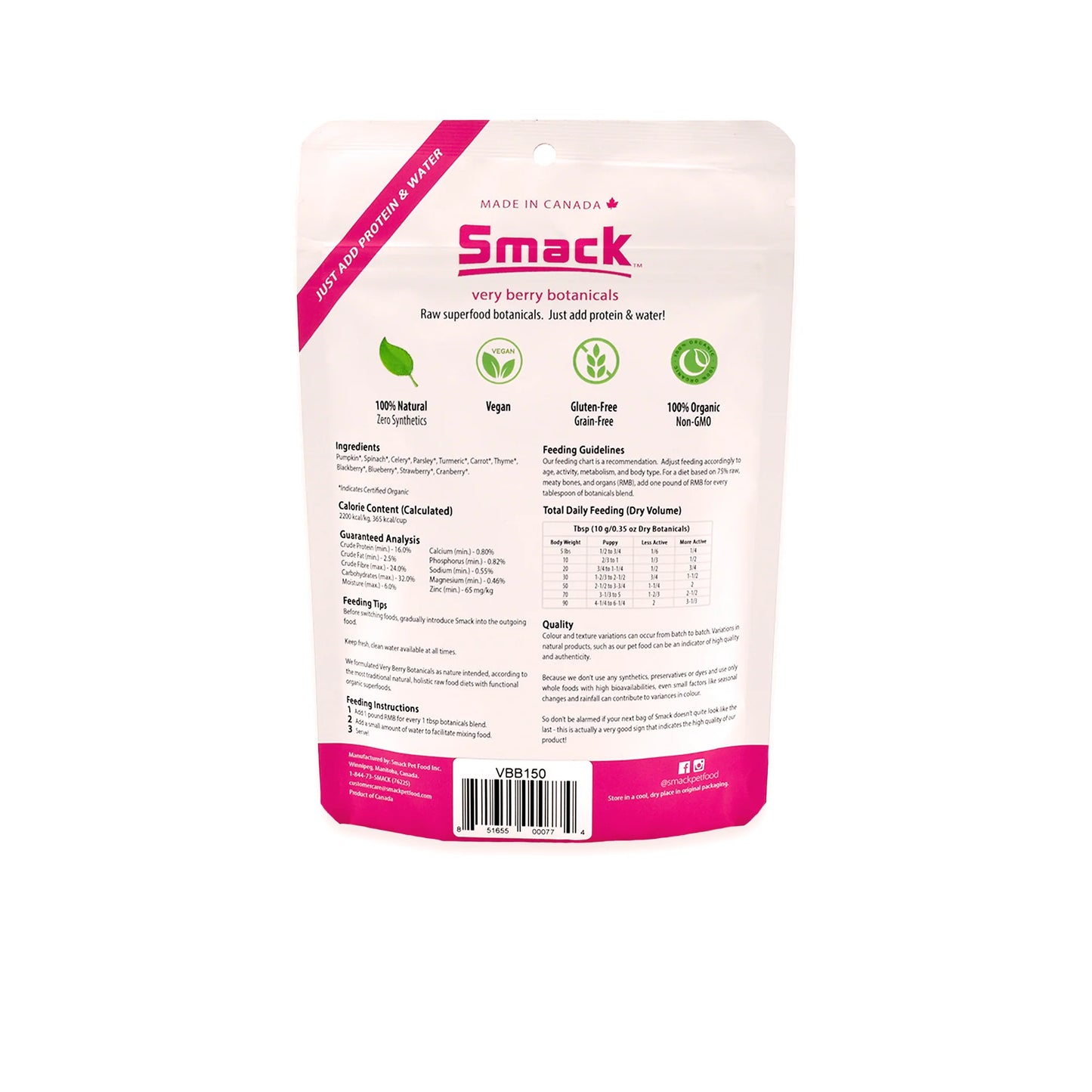 Smack🐶Organic Superfood Very Berry Botanicals 150g